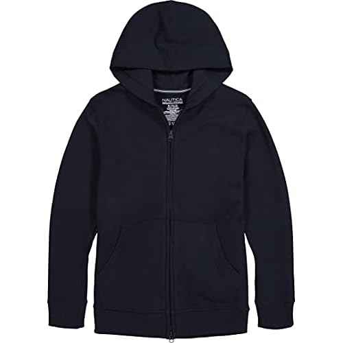 Nautica boys Long Sleeve Sensory-friendly Fleece Full Zip Hoodie