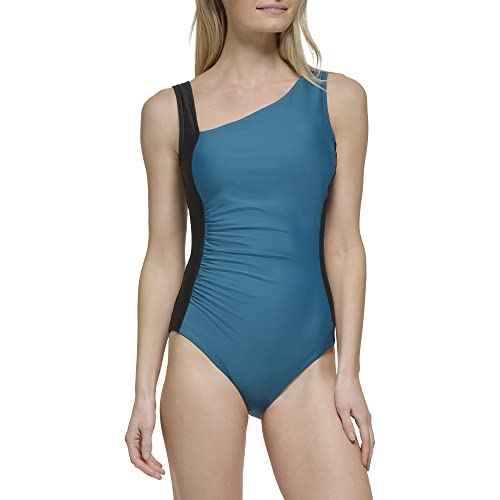 Calvin Klein Women's Starburst Pleat Full Coverage One Piece Swimsuit