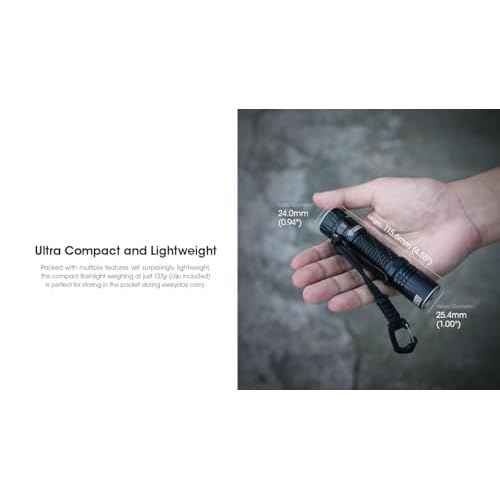 Nitecore EDC33 UHi 20 MAX LED Rechargeable Flashlight - 4000 Lumen w/Eco-Sensa USB Charging Cable