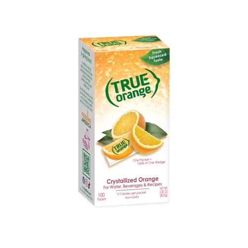True Citrus TRUE ORANGE Water Enhancer, Bulk Dispenser, 100 Count (Pack of 1), 0 Calorie Drink Mix Packets For Water, Oran...