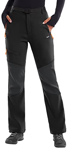 IUGA Snow Pants Womens Ski Hiking Pants Waterproof Outdoor Insulated Softshell Winter Fleece Lined Snowboard Pants 4 Pockets