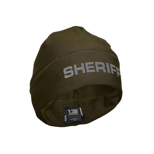 13FA Sheriff Reflective Utility Beanie - USA Patriotic Gear - Stretch-Fit Poly-Spandex - Unisex Hi-Vis Hat