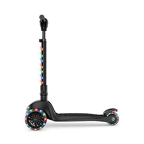 Jetson 3-Wheel Light-Up Kick Scooter, Lights on Stem & Wheels, Height Adjustable Handlebar, Rear Brake, Foldable, Ages 3+