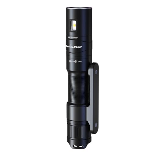 Fenix LD12R EDC Flashlight, 600 Lumen USB-C Rechargeable, AA Compatible, Main and Side Dual LEDs Work Light with Magnetic Clip and Lumentac AA Organizer