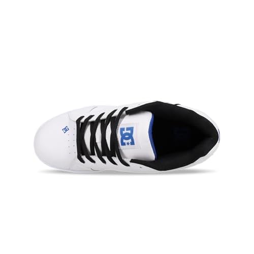 DC Men's Net Skate Shoe, White/Black/Blue, 6.5
