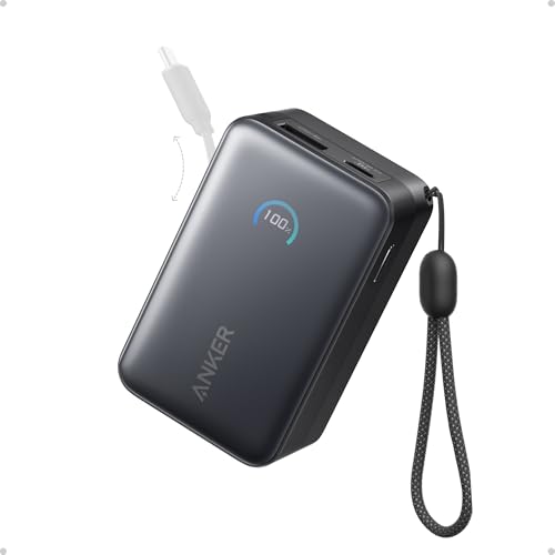 Anker Nano Portable Charger, 10,000mAh 45W Max Compact Power Bank, Travel Essential Phone Battery Pack with 2.3 ft InstaCo...