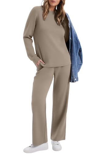 WIHOLL Lounge Sets for Women 2 Piece Travel Vacation Outfits Fall Sweatsuit Tracksuit