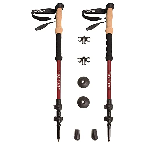 Montem Ultra Light 100% Carbon Fiber Trekking, Walking, and Hiking Poles - One Pair (2 Poles) - Ultra Light, Quick Lockin...