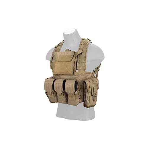 Lancer Tactical Airsoft Paintball Vest M4 M16 MOLLE Modular Chest Rig w/Quick Release Buckles (Small to Extra Large)