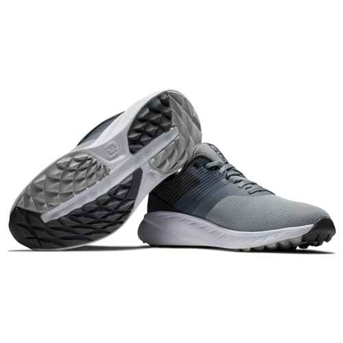 FootJoy Men's FJ Flex Previous Season Style Golf Shoe, Grey/Charcoal, 7.5