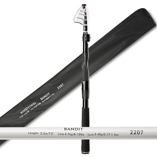 Whistytwig Compact Telescopic Fishing Rod - Versatile Retractable Pole for Fresh & Saltwater, Portable Fishing Rod, Ideal ...