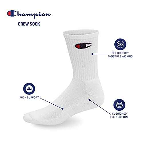 Champion Women's Hollow Script Logo Crew Scck, 3-Pair