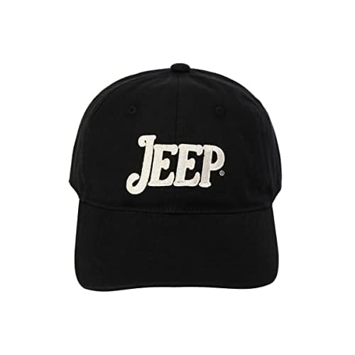 Jeep Vintage Script Logo Heavy Chino Twill Hat Adjustable Buckle Closure