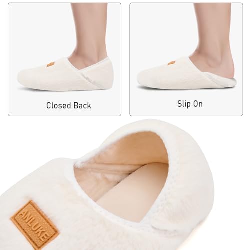ANLUKE House Slippers for Women Men with Rubber Sole Soft Lightweight Indoor/Outdoor