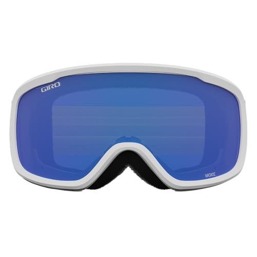 Giro Women's and Youth Moxie Ski and Snowboard Goggles - White/Grey Chute Strap with Grey Cobalt/Yellow Lenses