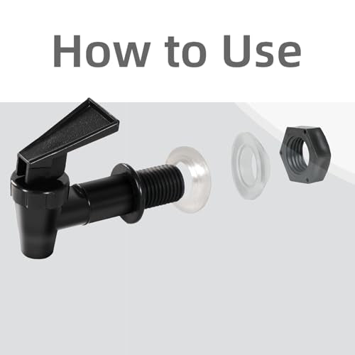 4 PCS Replacement Cooler Faucet Spigot, Leakproof Plastic Tap Set for Beverage Dispensers, Water Coolers & Jug, Black Mult...