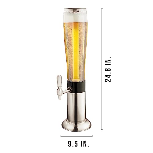 Hammer + Axe Beverage Dispenser – 88 oz Party Drink Dispenser with Ice Tube & Tap| Drink Fountain for Beer, Water, Iced Te...