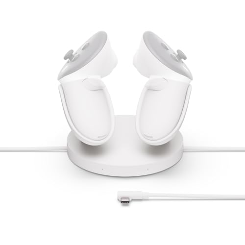 Meta Quest Compact Charging Dock — Works with Meta Quest 3/3S — Extended Headset Charging Cable — Wireless Charging for To...