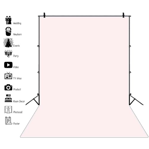 Renaiss 3x5ft Light Pink Backdrop for Photoshoot Portrait Solid Color Chromakey Monochrome Gentle Pale Pink Screen Photogr...