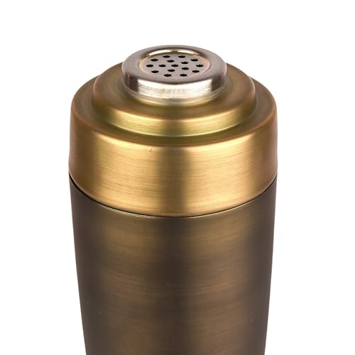 A CIVILIZED MAN Antique Gold Stainless Steel Cocktail Shaker and Bar Equipment | Antique Gold Cocktail Shaker 25 Ounce Cap...
