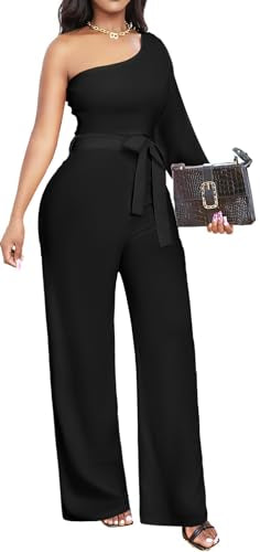 sexycherry Formal Jumpsuit for Women Dressy Elegant Long Straight Pants Jumpsuits for Party Club with Zipper