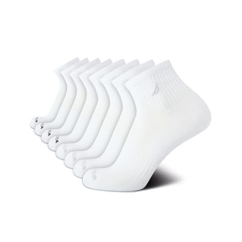 Nautica Mens Quarter Socks - 8 Pack Soft Cushioned Moisture-Wicking Athletic Performance Quarter Cut Ankle Socks for Men