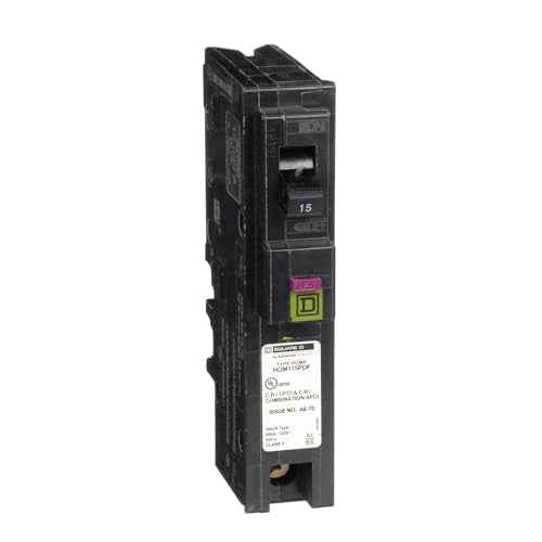 Square D by Schneider Electric Square D - HOM115PDFC Homeline Plug-On Neutral 15 Amp Single-Pole Dual Function (CAFCI and GFCI) Circuit Breaker,
