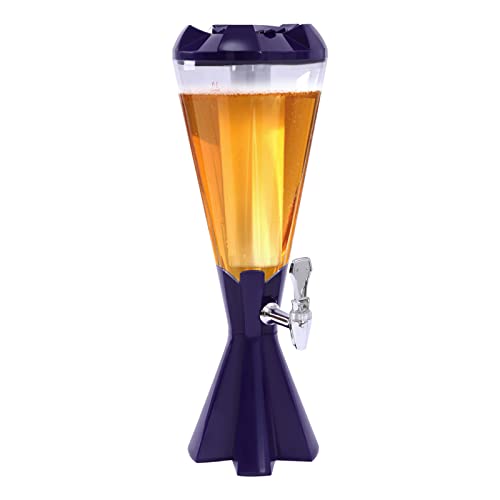 Beer Tower Dispenser 3L Cold Draft Beer Tower Beverage Dispenser with LED Lights and Ice Tube for Parties Home Bar