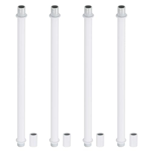 Straight Pipe Lamp Stems Rod Kit, 4Set M10 Carbon Steel 200mm(7.87") Long Double End Thread Rod with Coupling Nut Sleeve C...