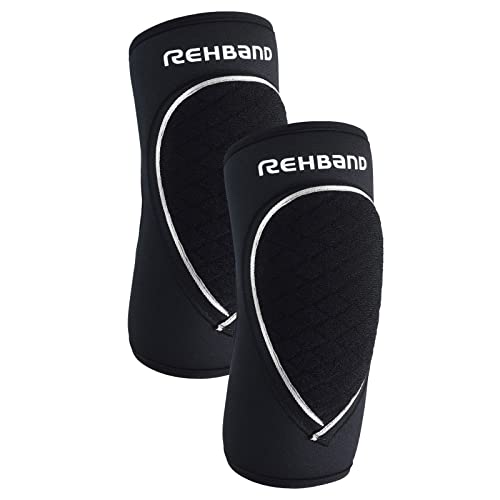 Rehband Elbow Support & Protector for Men & Women Black, 5mm Neoprene Elbow Protection for Volleyball & Handball & Indoor Sports