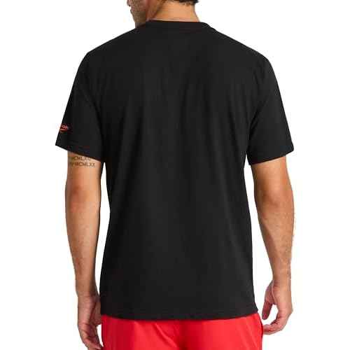 Reebok Mens Vertigo Crewneck T-Shirt, Standard Fit, Lightweight Cotton-Poly Jersey Fabric