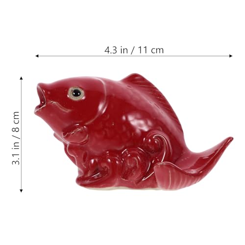 HOMSFOU Ceramic Carp Fountain Spitter Outdoor Garden Fish Ornament Water Spray Feature for Patio Pool and Yard Decoration ...