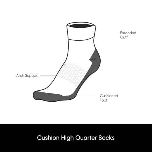 Calvin Klein Mens Socks - Athletic Cushioned High Quarter Cut Socks (6 Pack)