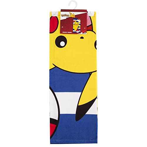 Northwest Pok?mon Beach Towel ? Pikachu and Pok? Ball Design ? 30 x 60 Inch Soft and Absorbent Towel for Bath, Pool, or Beach