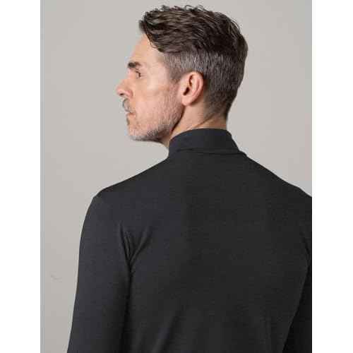 LAPASA Mens Thermal Underwear Top Fleece Mock Neck Long Sleeve Shirt Base Layer Undershirt Lightweight Midweight M102/M123
