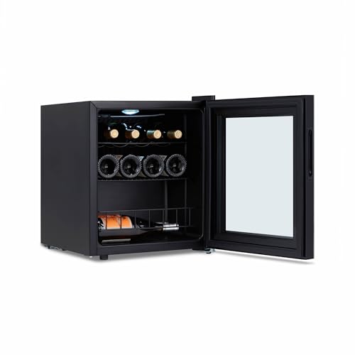 NewAir 16 Bottle Wine Cooler Refrigerator, Shadow Series Freestanding Wine Fridge with Mirror Glass Door, UV-Protected Glass & Quiet Compressor Cooling, Compact Wine Cellar