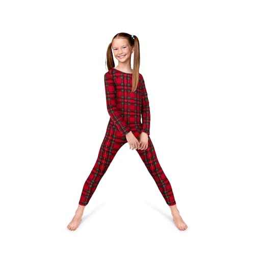 Rocky Thermal Underwear Kids Girls Thermal Underwear Set Toddler Long Johns kid Thermals Kid Base Layer kids thermals top bottom set Winter Clothes Shirt Pants Ski/Extreme Cold (Red Plaid, XS, Heavy)