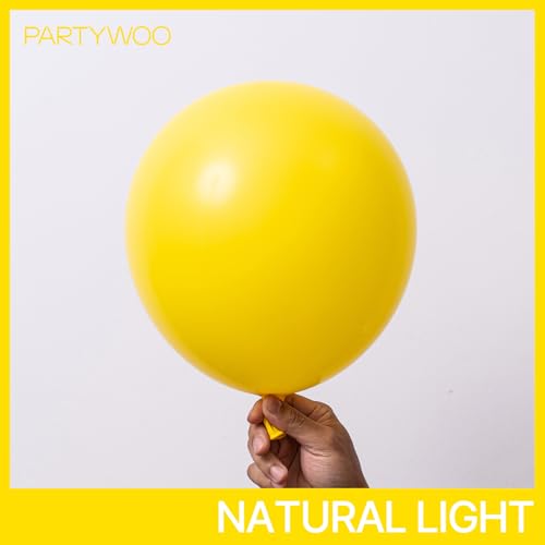 PartyWoo Yellow Balloons 120pcs Different Sizes of 18 12 10 5 Inch Matte Yellow Latex Balloon Arch Kit Garland for Easter ...