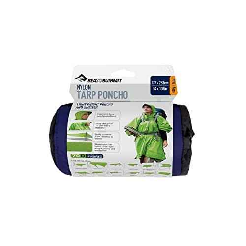 Sea to Summit Nylon Tarp Poncho 4-in-1 Raincoat, Pack Cover, Groundsheet, and Shelter