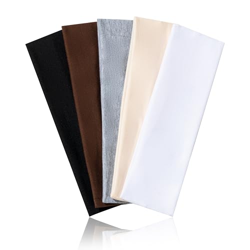 JCKHXG 5Pcs Headbands for Women Non Slip, 5 Colors Head Bands for Women's Hair. Soft Cotton Cloth Stretchy Thick Headbands...