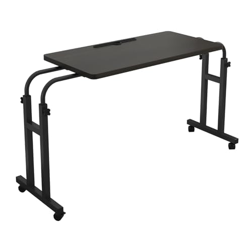 TigerDad Mobile Over The Bed and Recliner Table - Adjustable Height & Length, Stable Laptop Tray with Wheels for Kids & Ad...