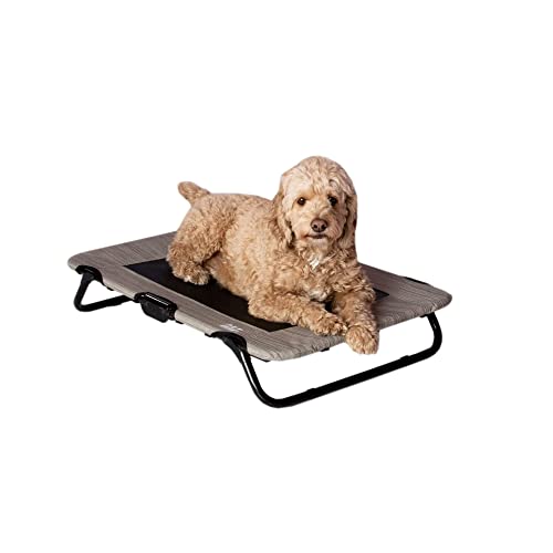 Pet Gear Lifestyle Pet Cot Elevated Bed, No Assembly Required, Premium Tear Resistant Cooling Mesh, Indoor & Outdoor, Ligh...