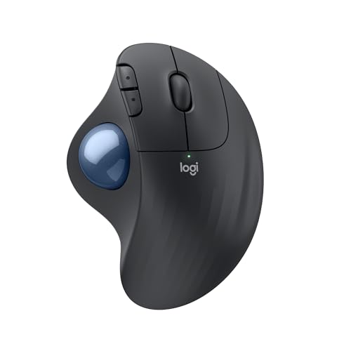 Logitech Ergo M575S Wireless Trackball Mouse, Wireless Ergonomic Mouse with Bluetooth and Encrypted Dongle, Comfortable Th...