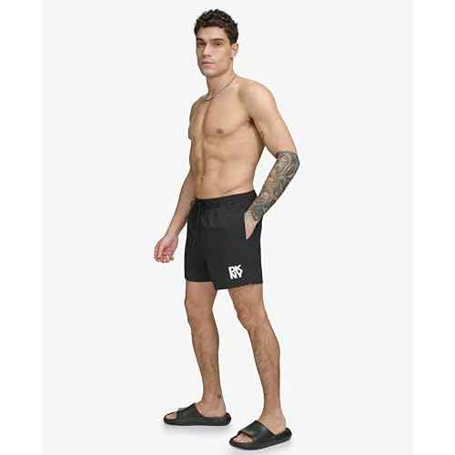 DKNY Mens Stretch Quick Dry Volley UPF 40+ Protection Swim Trunk
