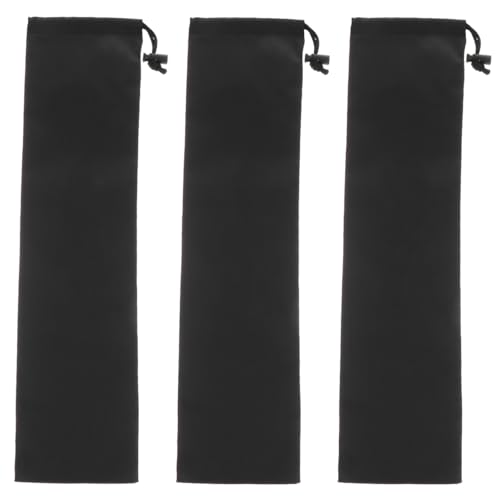 LIOOBO Tent Pole Bag 19inch Trekking Poles Carrying Bag Replacement Case for Walking Stick Black 3PCS