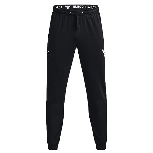 Under Armour Men's Project Rock Terry Joggers (as1, Alpha, l, Regular, Regular, Black/White - 002)