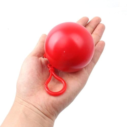 1pcs Portable Disposable Emergency Raincoats Keychain, Rain Poncho In A Ball For Traveling Hiking Fishing Camping