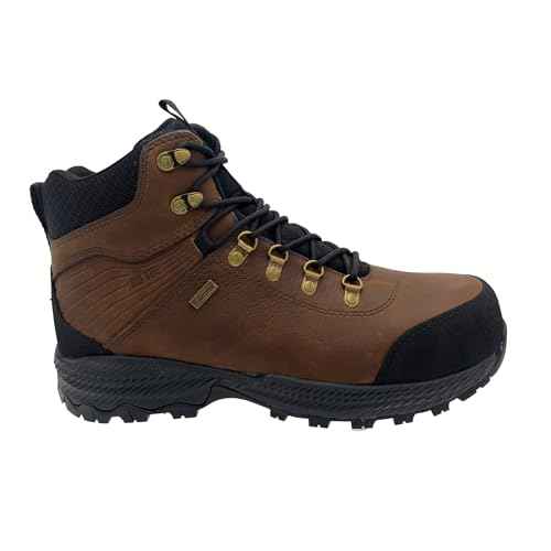 Ad Tec Men's 6" Hiker and Work Shoe - Tumbled Leather Upper, Waterproof, PU Insole Boots for Men - Flexible Mold Outsole for Comfort and Traction Pattern - Brown, 11.5