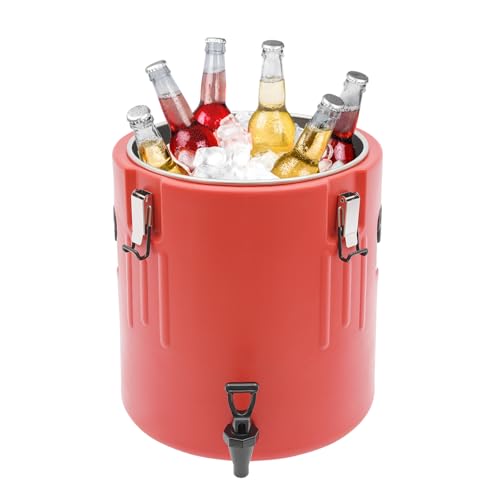 10.57 Gal Insulated Beverage Dispenser with Faucet & Locking Clips, Stainless Steel Large Capacity Insulated Container for...