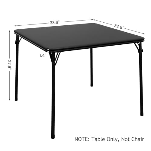 GarveeHome 33.6 in Folding Card Table, Portable Square Folding Table with PU Leather Soft Cushion, Foldable Table Suitable...